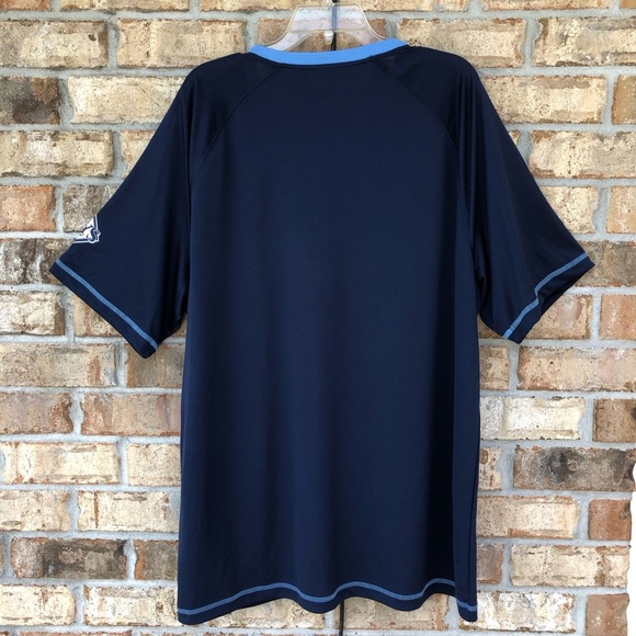 Genuine Merchandise Men's Navy White Tampa Bay Rays Pull On Baseball Jersey 2XL - Picture 6 of 12